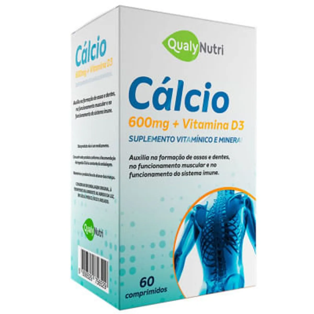 Kit C/3 Cálcio 600MG + Vit D3 C/60 Cápsulas - Qualy Nutri