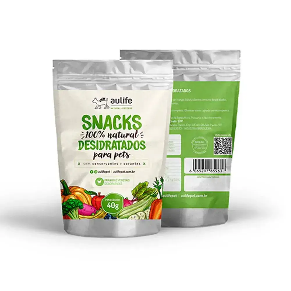Snacks Frango E Veg Desidratados Aulifepet 40g