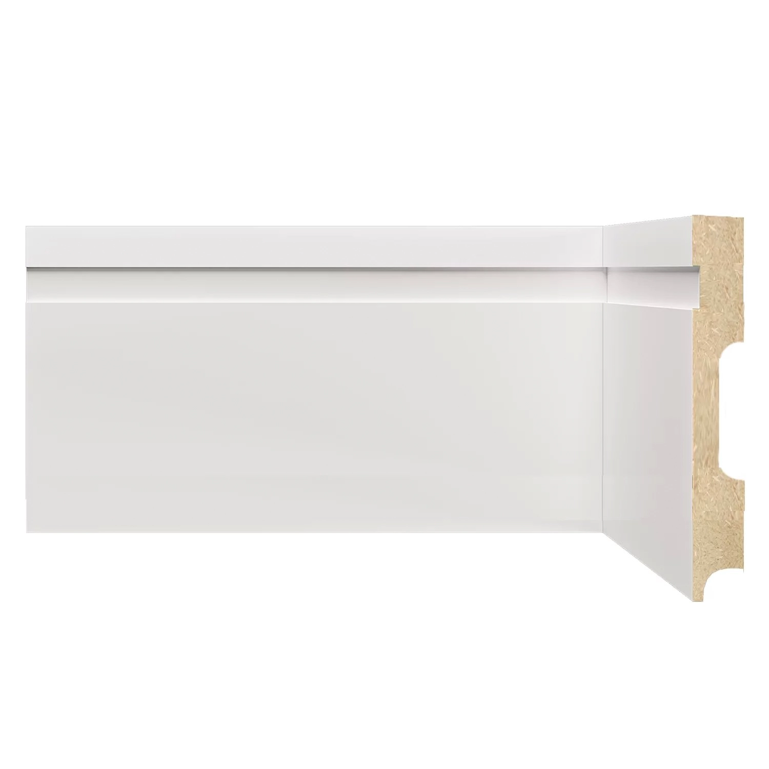 Rodapé De Mdf 12cmx15mmx2,40m Com Friso 1202  Branco Frisado