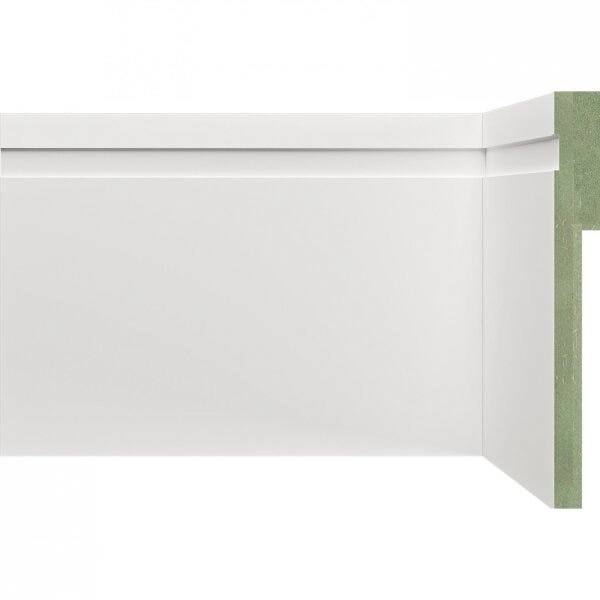 Rodapé De Mdf Frisado De Sobrepor 12cmx2,40m Rende 2,4m 1202  Branco