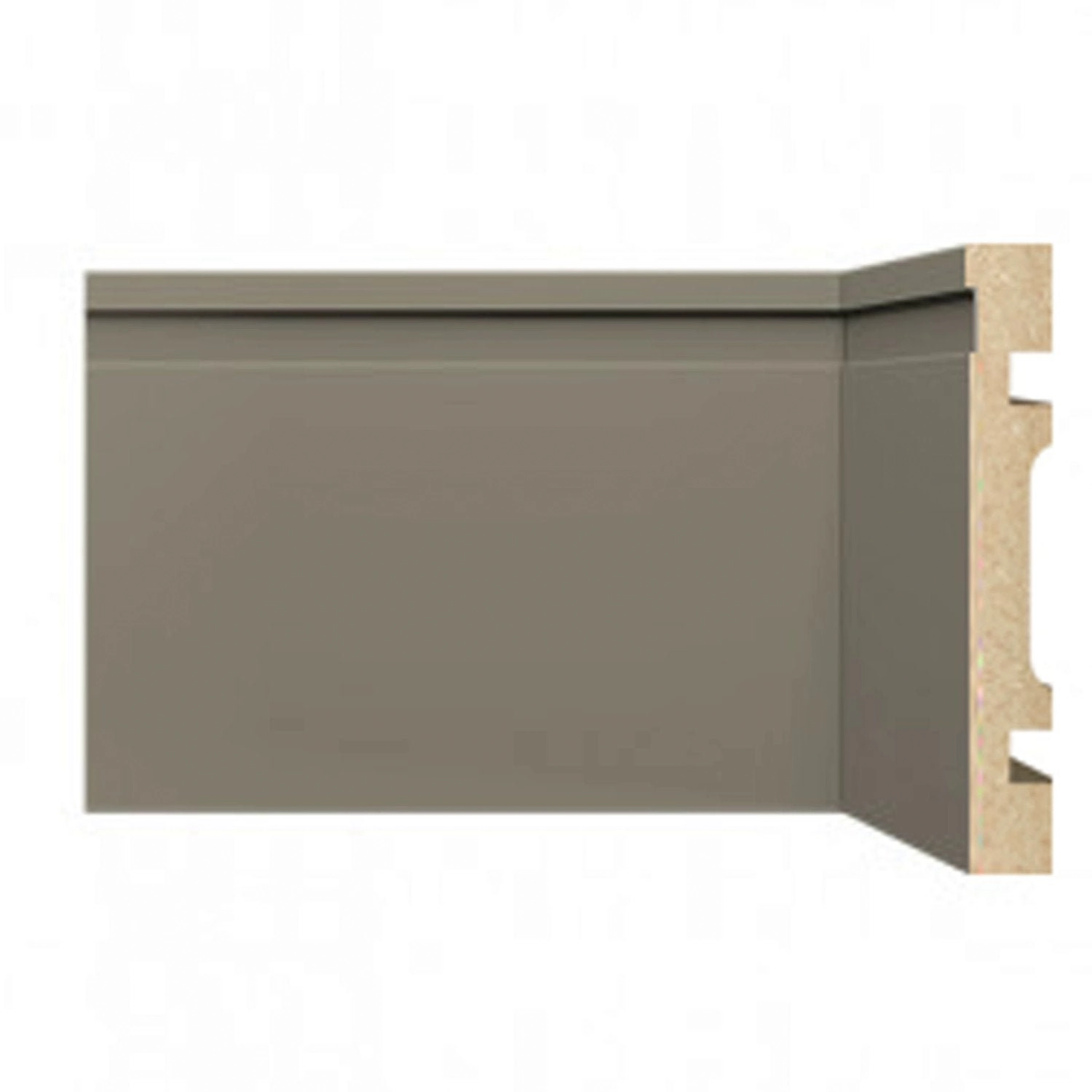Rodapé De Mdf 10cmx15mmx2,40m Com Friso 1002  Cinza Frisado