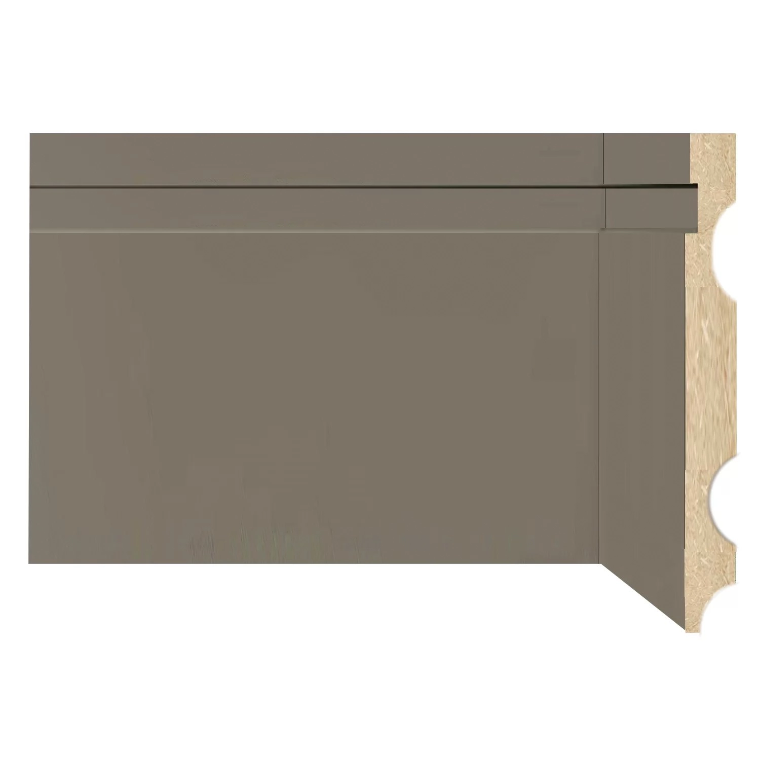 Rodapé De Mdf 15cmx15mmx2,40m Com Friso 1502 Cinza Frisado