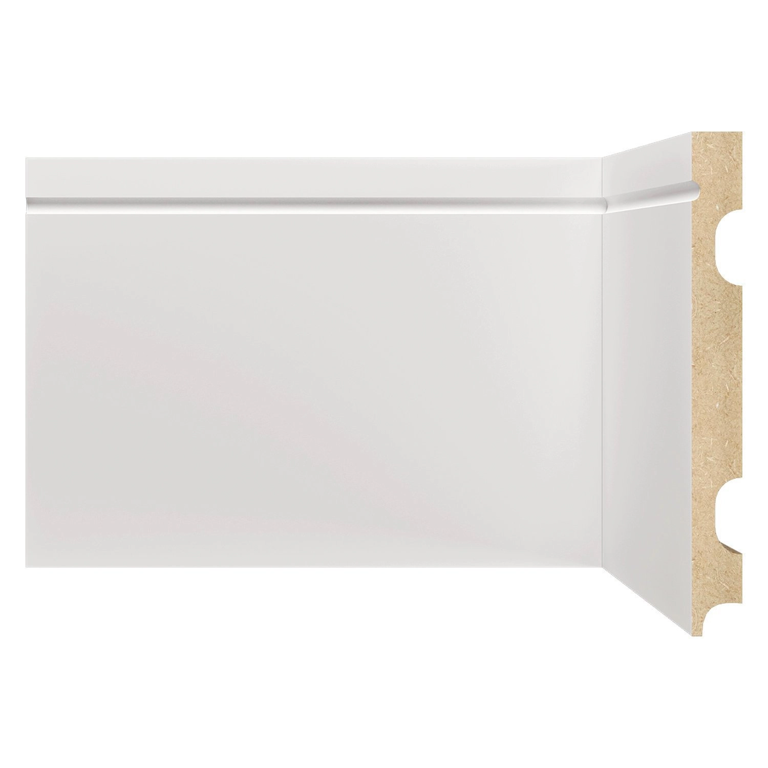 Kit Rodapé De Mdf 15cmx15mmx2,40m 5 Barras Com Friso 1503 Branco