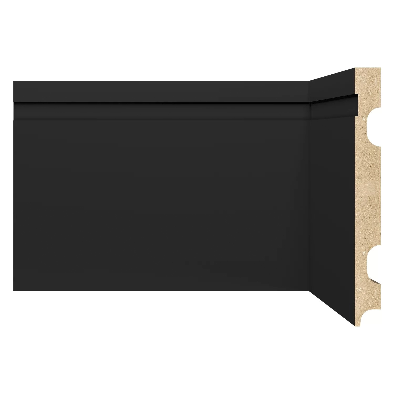 Rodapé De Mdf 15cmx15mmx2,40m Com Friso 1502 Preto Frisado
