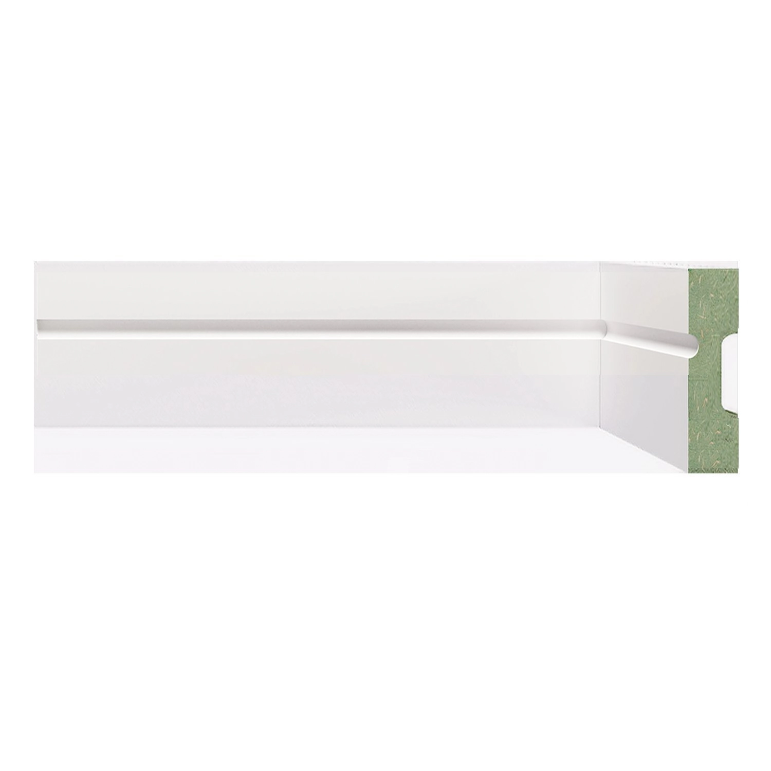 Rodapé De Mdf Frisado De 5cmx2,40m Rende 2,4 Metros 503  Branco