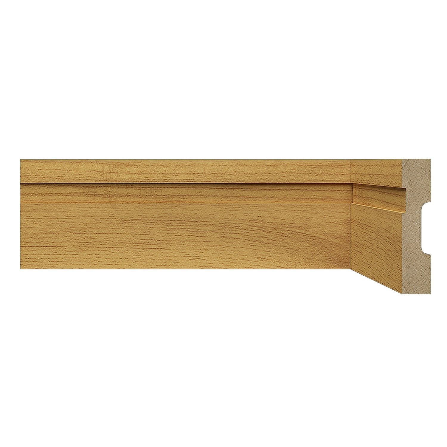 Rodapé De Mdf 7cmx15mmx2,40m Com Friso 702 Carvalho Prime Frisado