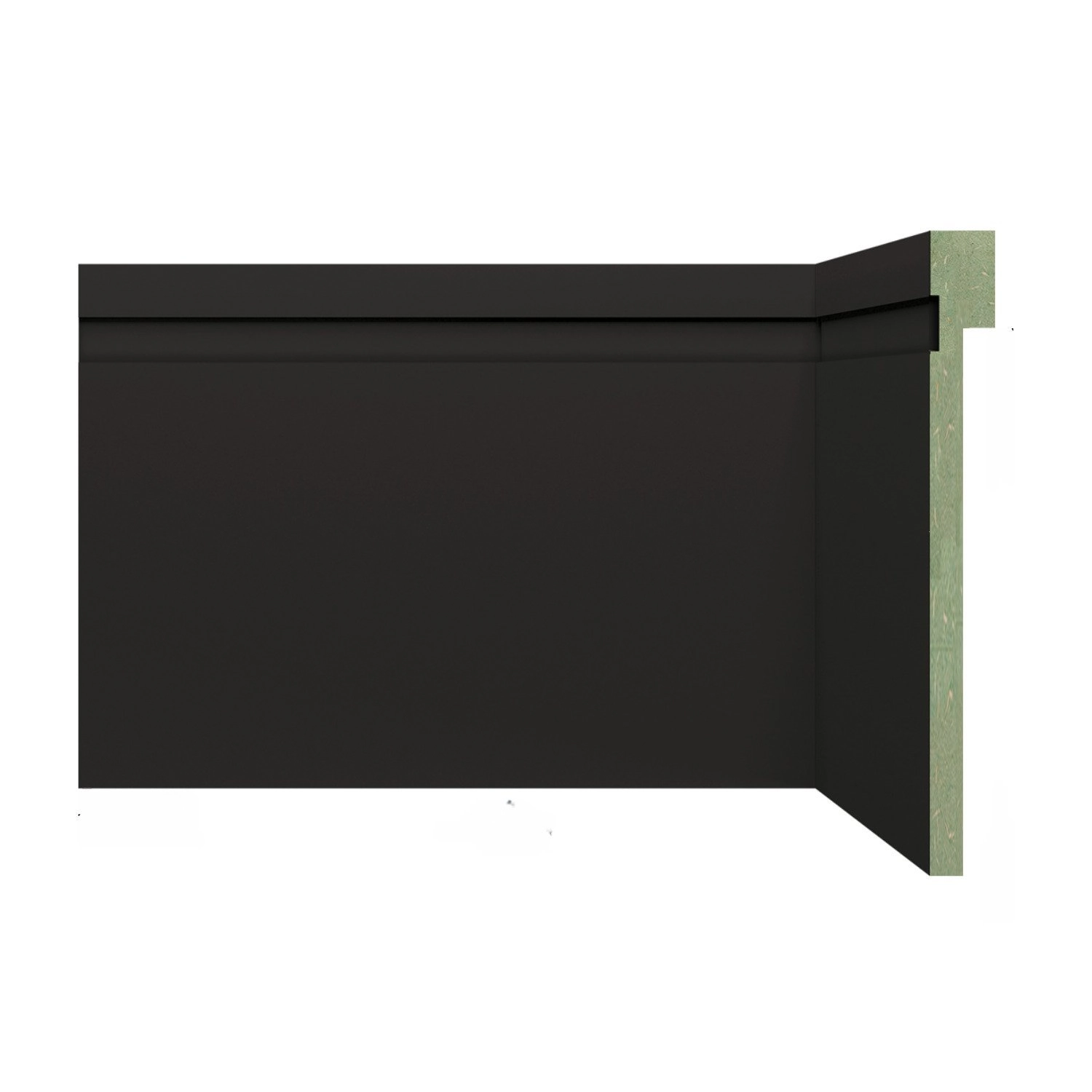 Rodapé De Mdf Frisado De Sobrepor 12cmx2,40m Rende 2,4m 1202  Preto Frisado