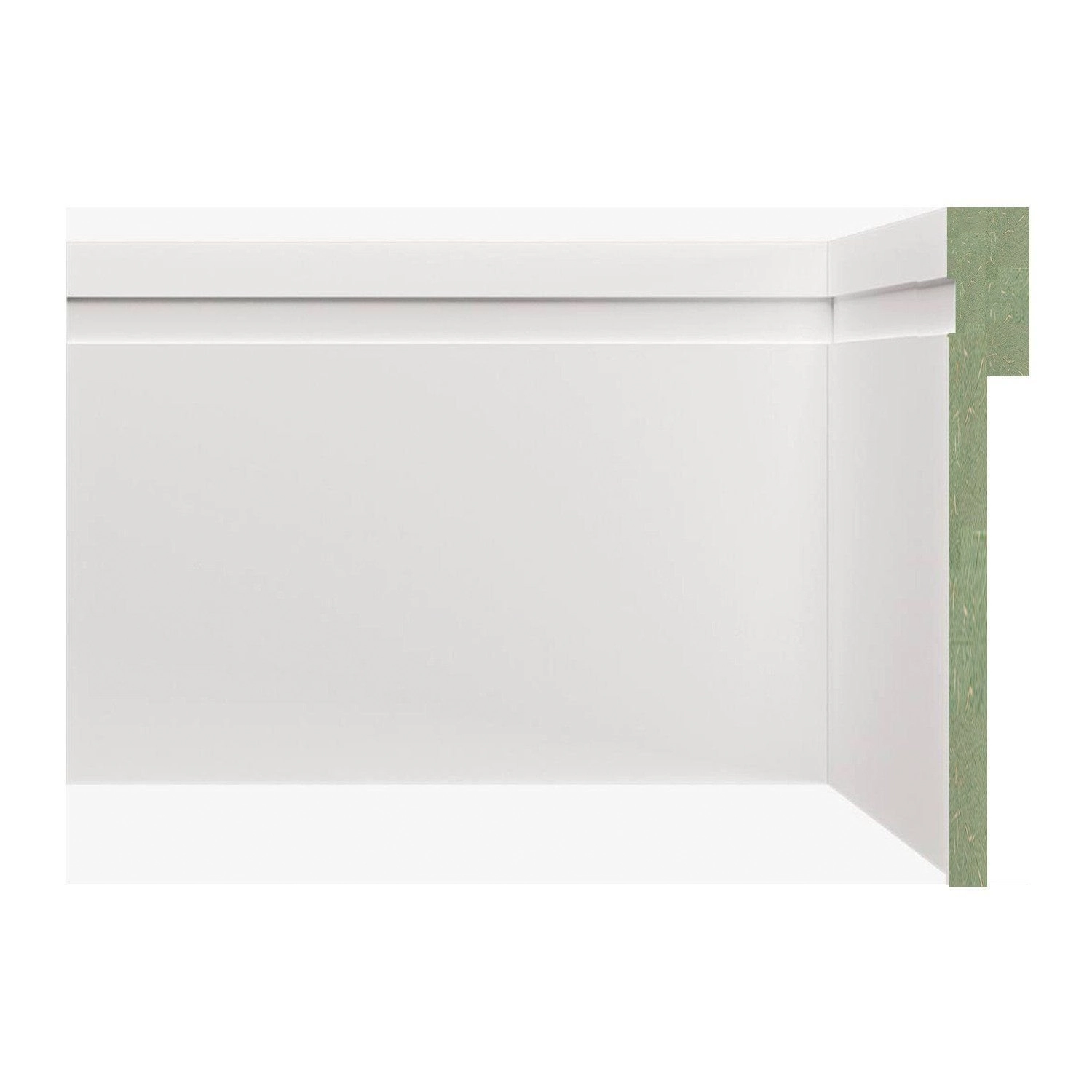 Rodapé De Mdf Frisado De Sobrepor 12cmx1,80m Rende 1,8 1202  Branco