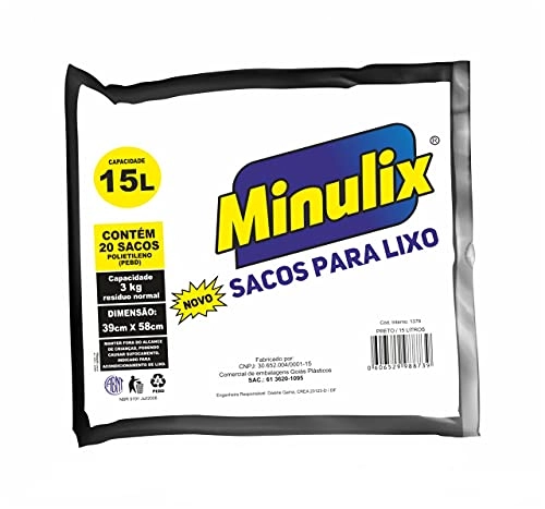 Sacos De Lixo Em Almofadal Reciclado Cor Preto, Minulix, Preto, 39cm X 58cm
