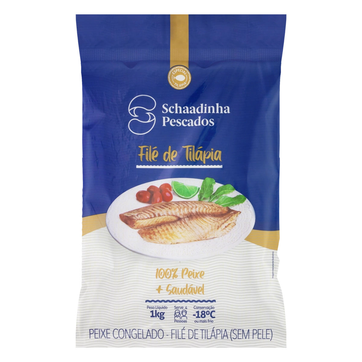 Filé De Tilápia Congelado Sem Pele Schaadinha Pescados Pacote 1kg