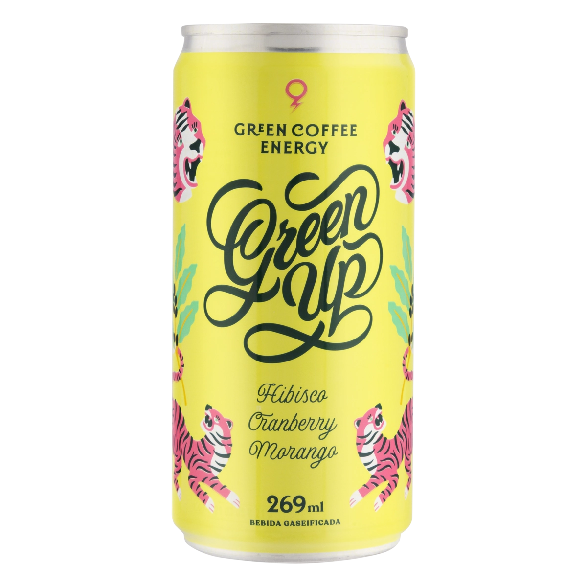 Energético Natural Hibisco, Cranberry e Morango Green Up Lata 269ml