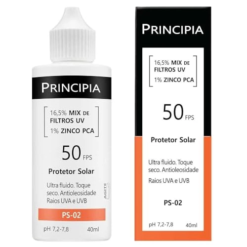 Protetor Solar Fluido Toque Seco Antioleosidade Ps 02 Fps 50 Principia Frasco 40ml