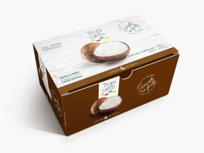 Sorvete Premium Sabor Coco Na Fruta Tropicatto 4un 470ml