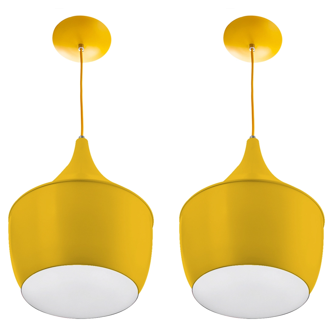 Kit 2 Pendentes Gourmet Balão 32x25cm Amarelo