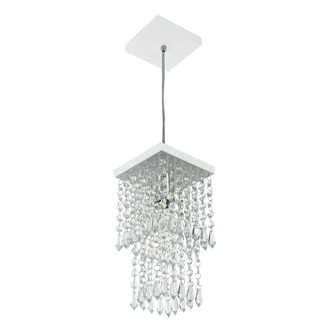 Pendente De Cristal Acrilico Spark Branco Maravilhoso