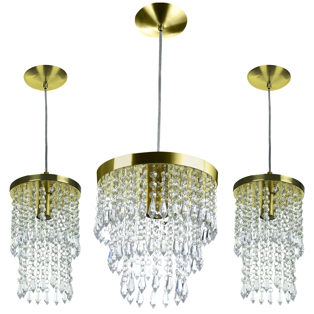 Kit 2 Pendentes Spark + Pendente Manucrillic Dourado