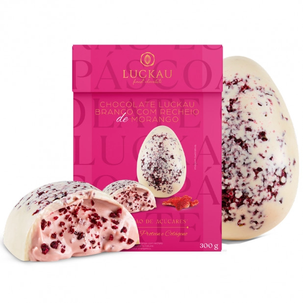 Ovo De Pascoa Luckau Br C/rech Morango300g