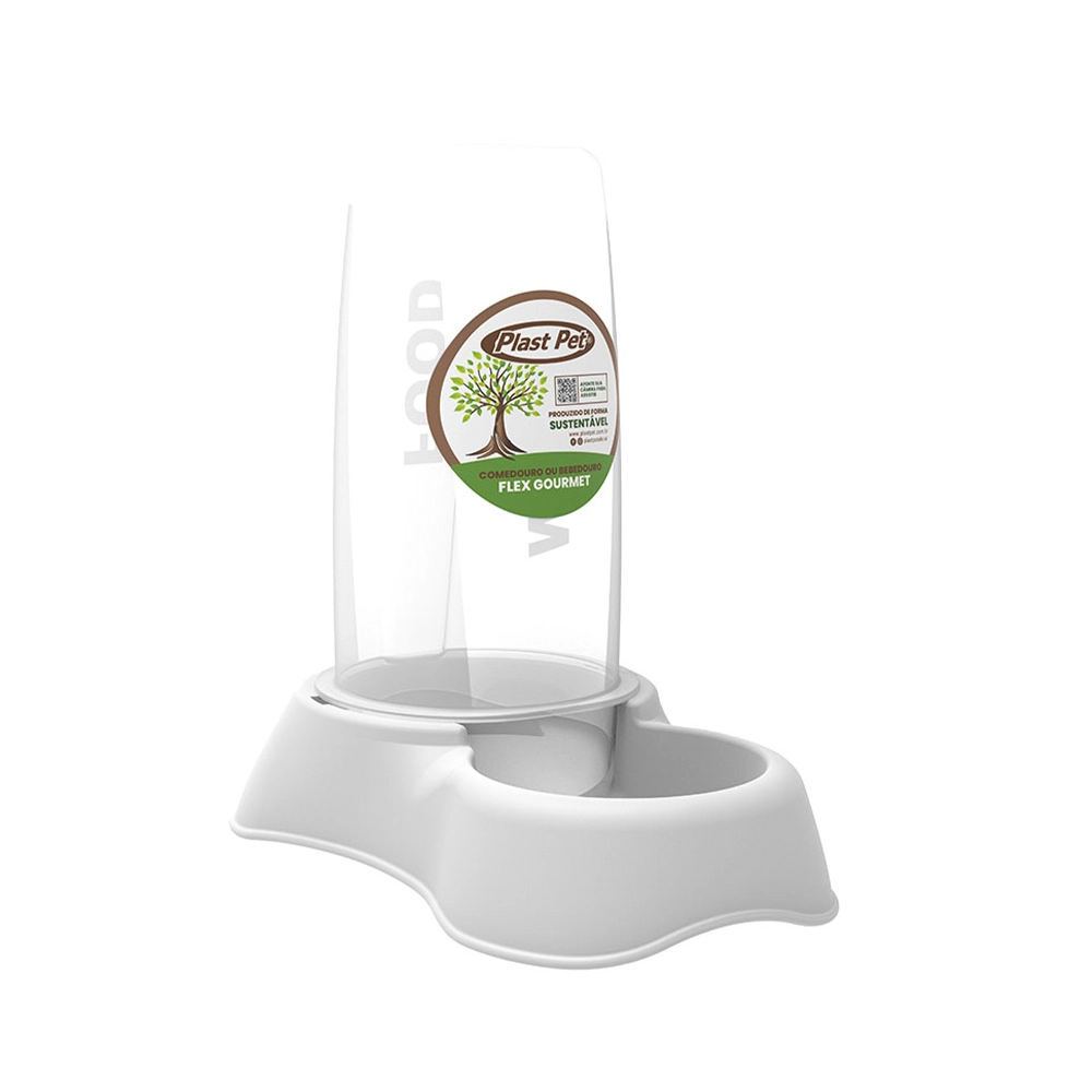 Comedouro Flex Gourmet Eco Cinza Plast Pet 650ml