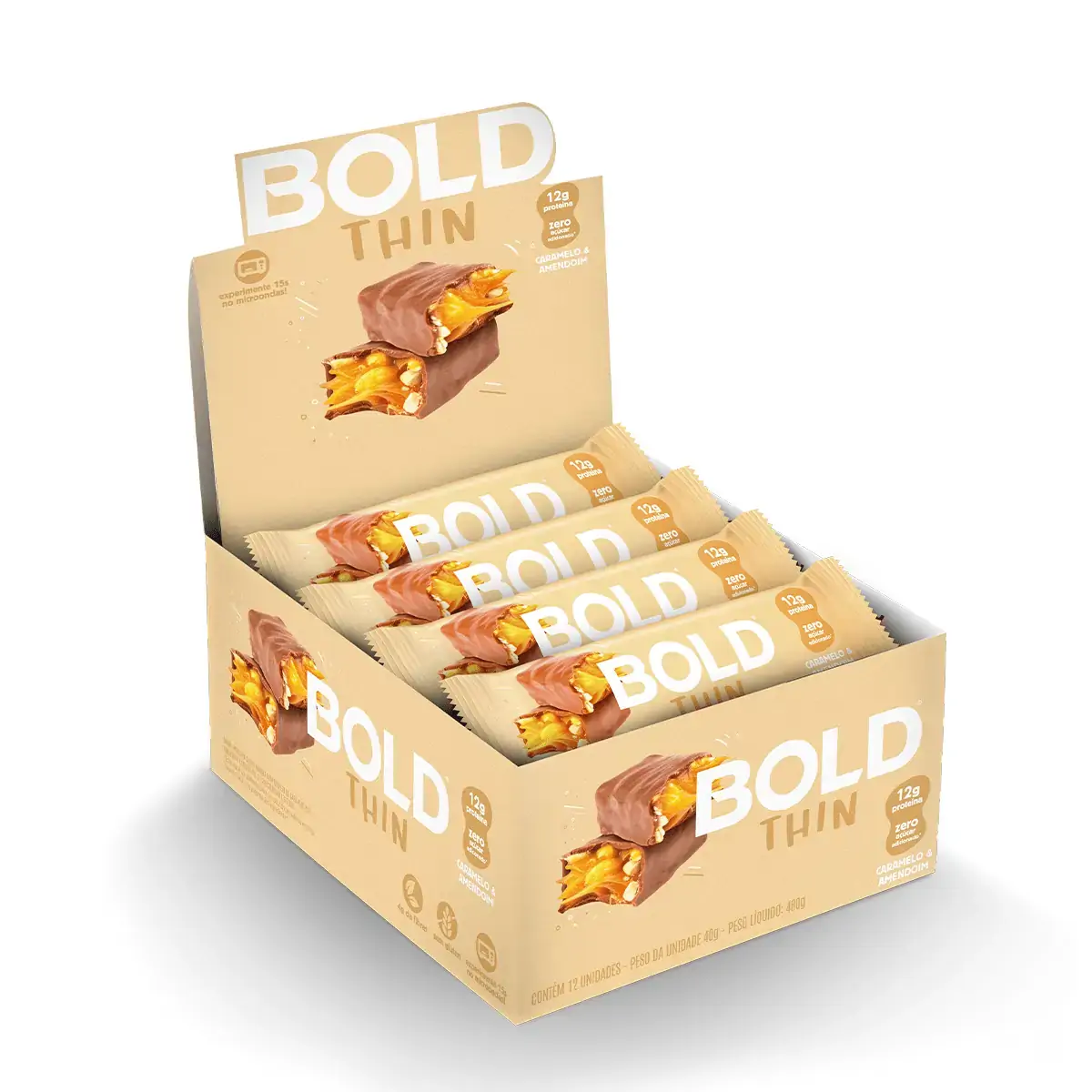 Bold Thin Caramelo Amendoim Caixa 12 Unid.