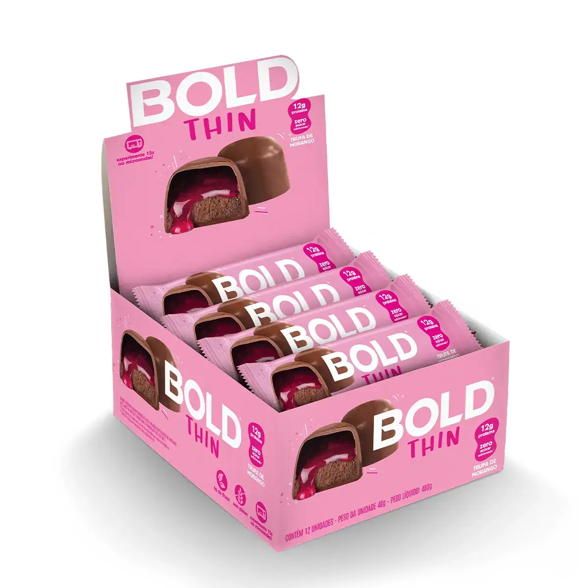 Bold Thin Trufa De Morango Caixa 12 Unid.