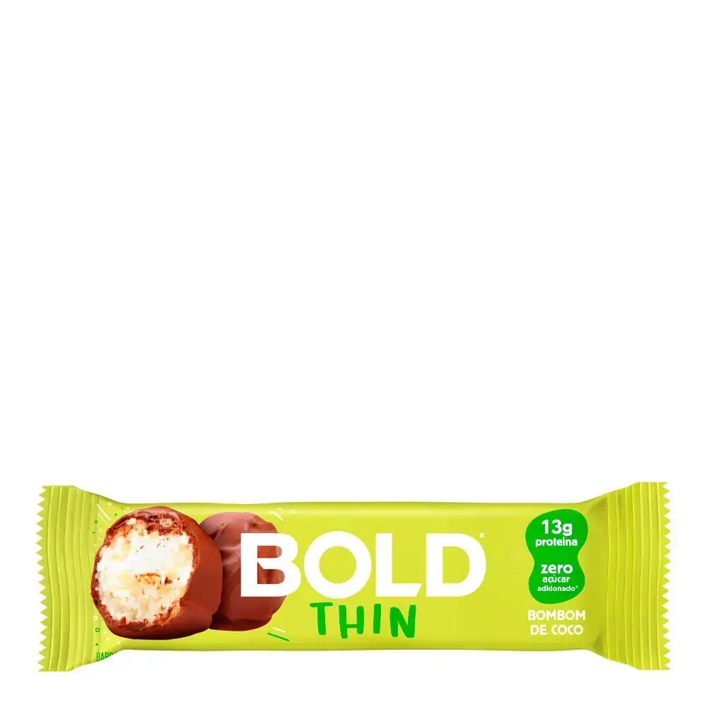 Barra de Proteína Bombom de Coco Bold Thin Pacote 40g