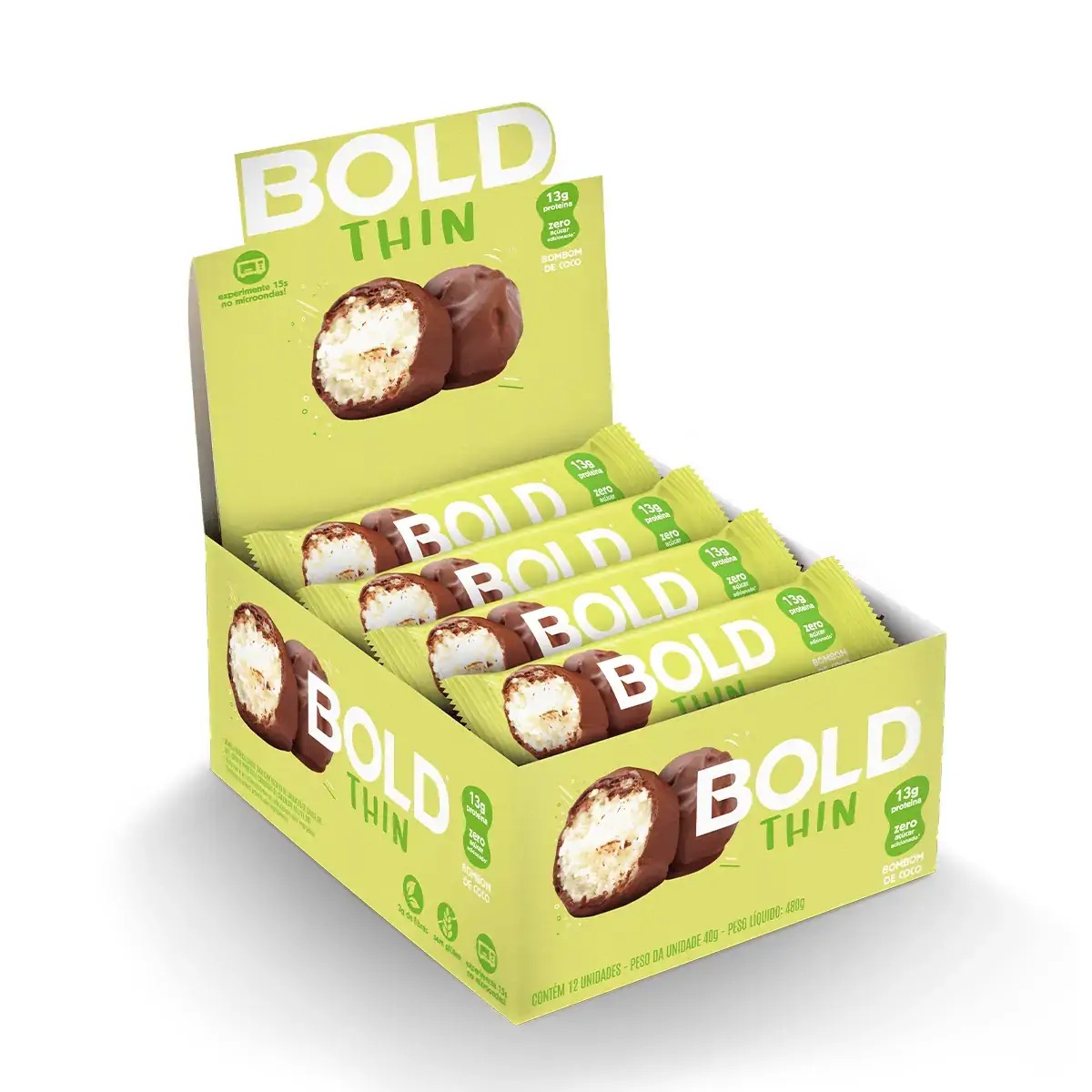 Bar De Bombom De Coco Bold Thin 60g