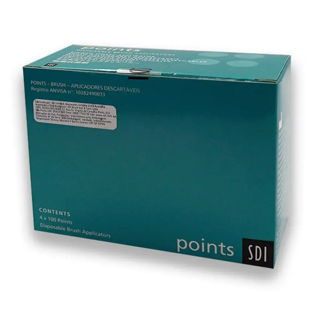 Pincel Microaplicador Points Fino com 100 unidades - SDI - Pincel Microaplicador Points Fino Verde C