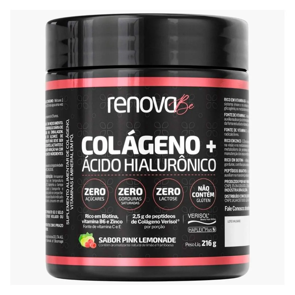 Renova Be Colageno Acido Hial P Pink Lemon 216g