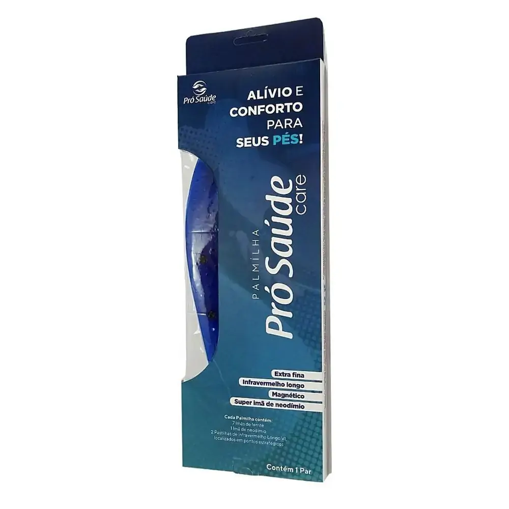 Palmilha Magnética Em Pvc - Azul - Tamanho 35/36 - Pró Saúde Care