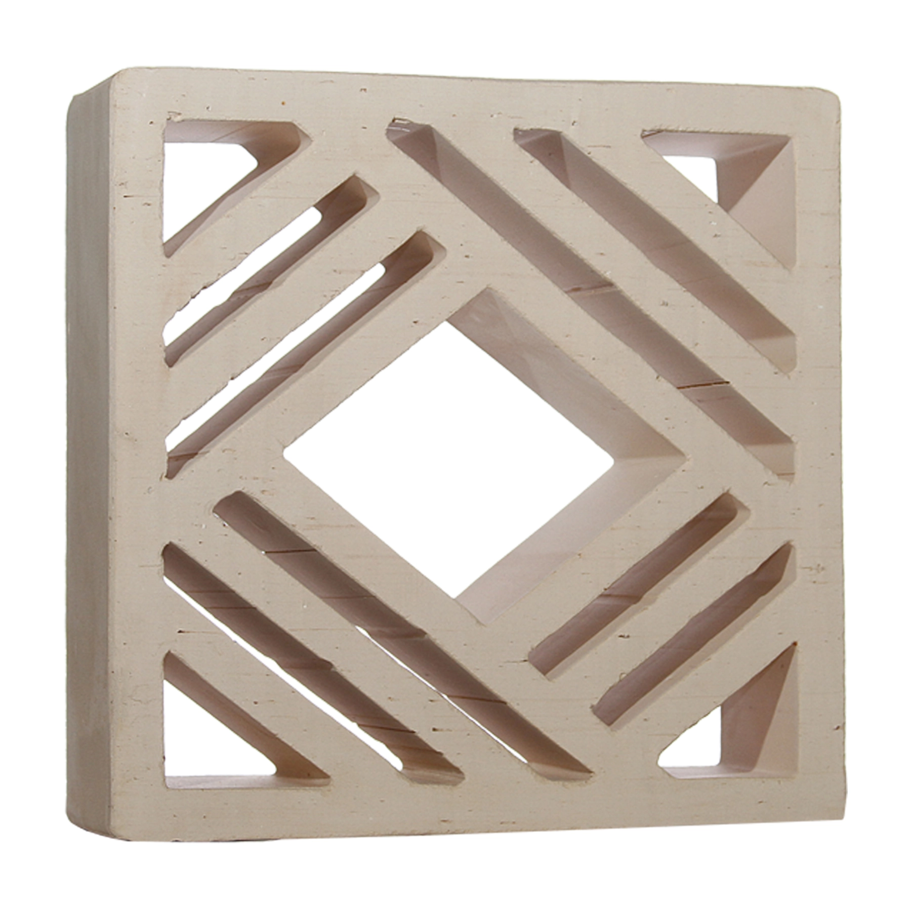Cobogó Cerâmico Natural 25x25cm Off White Macramê Essenza