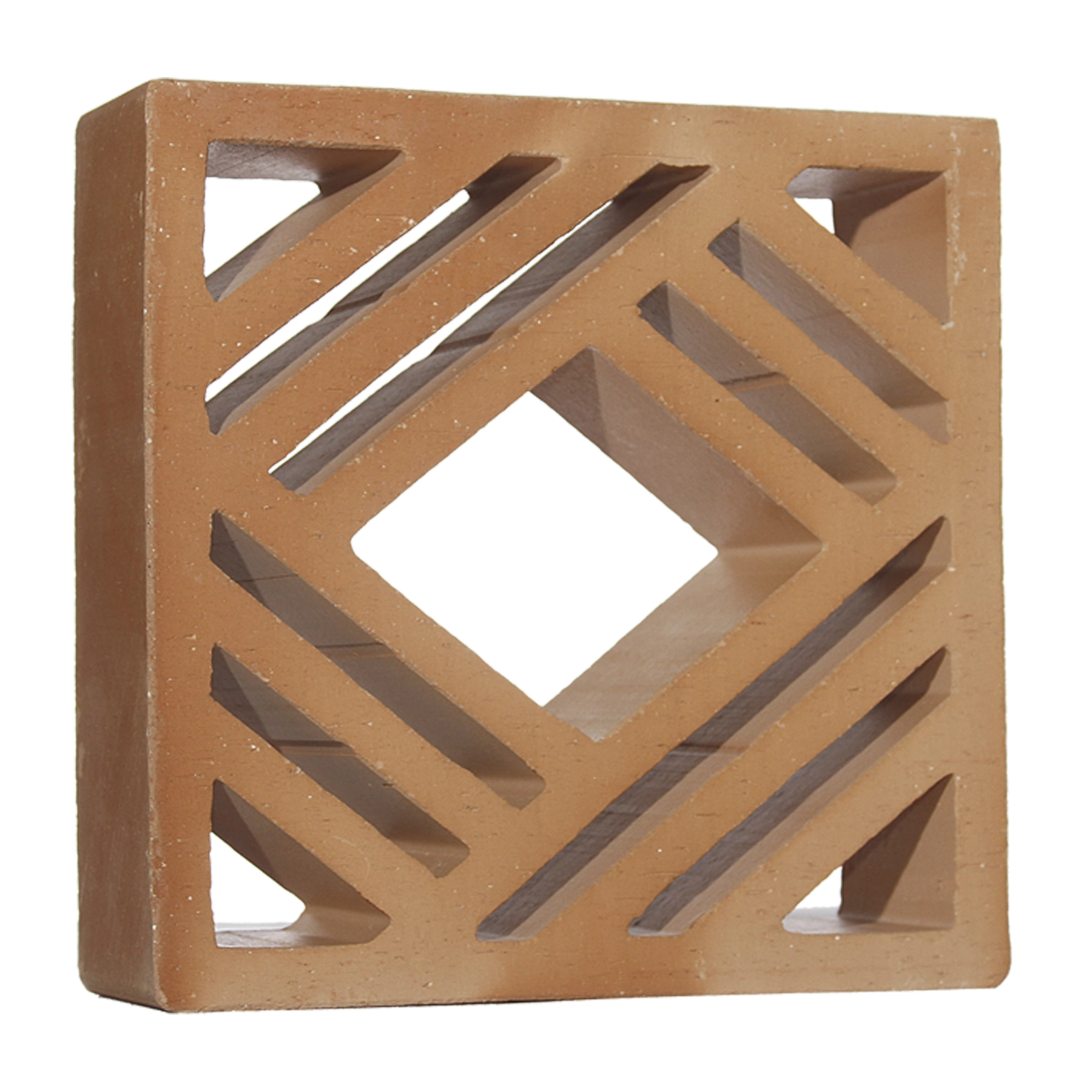 Cobogó Cerâmico Natural 25x25cm Terracota Macramê Essenza
