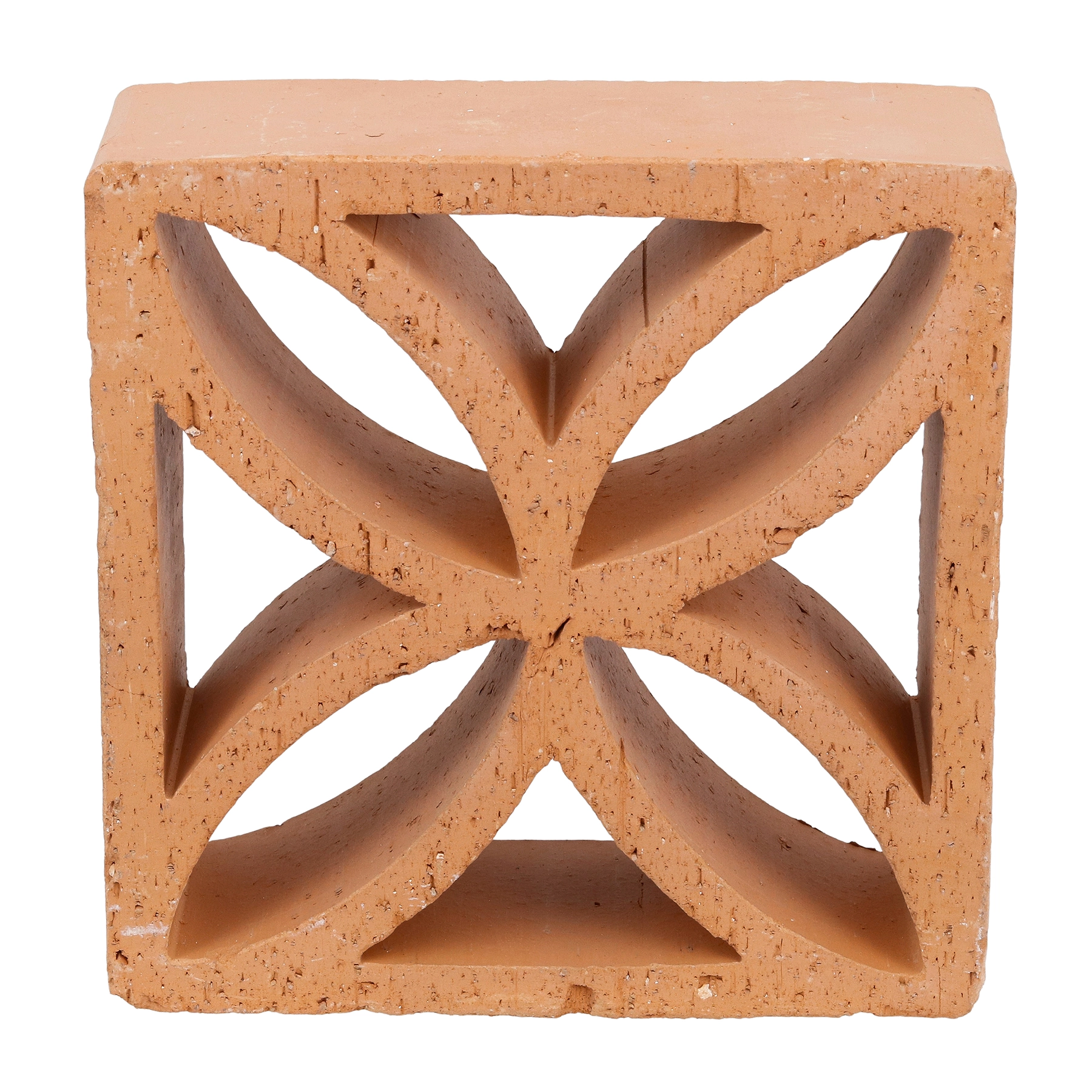 Cobogó Cerâmico Natural 25x25cm Terracota Macramê Duplo Essenza