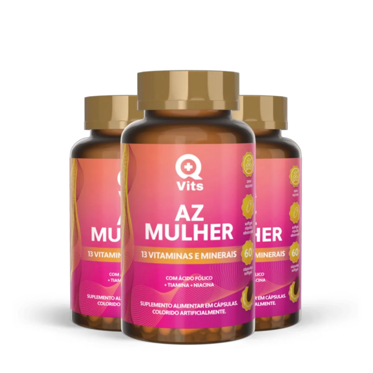 AZ Mulher Completo QMaisVits 60 Cápsulas Softgel