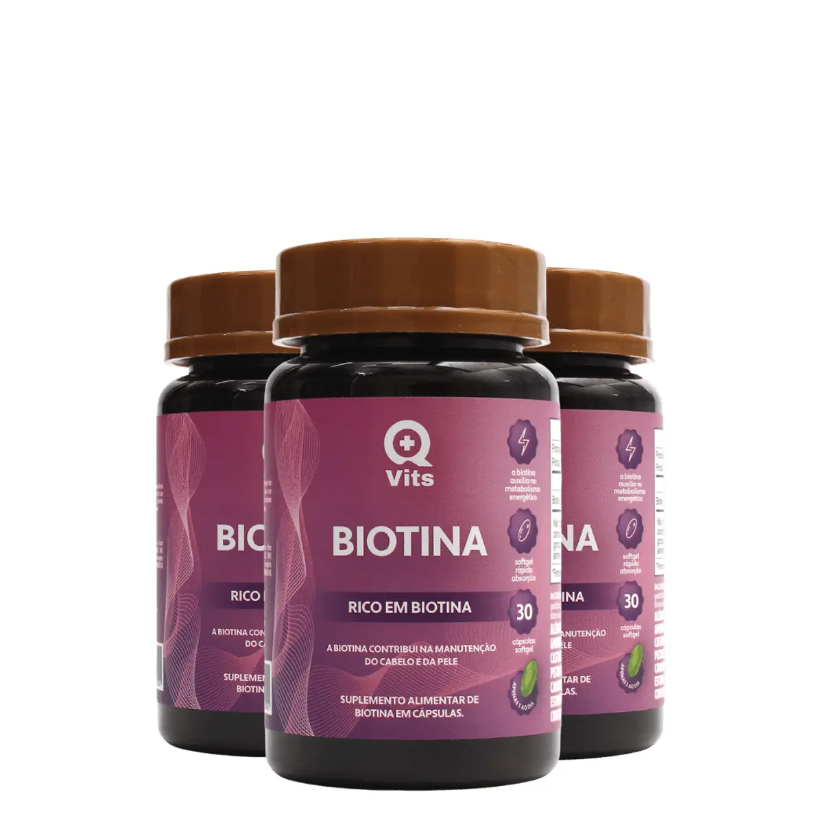 Kit Biotina QMaisVits 90 Cápsulas Softgel