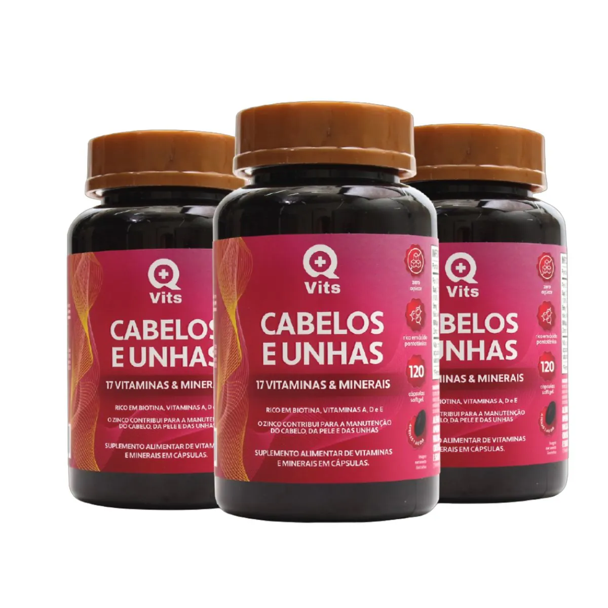 Cabelos e Unhas QMaisVits 30 Cápsulas Softgel