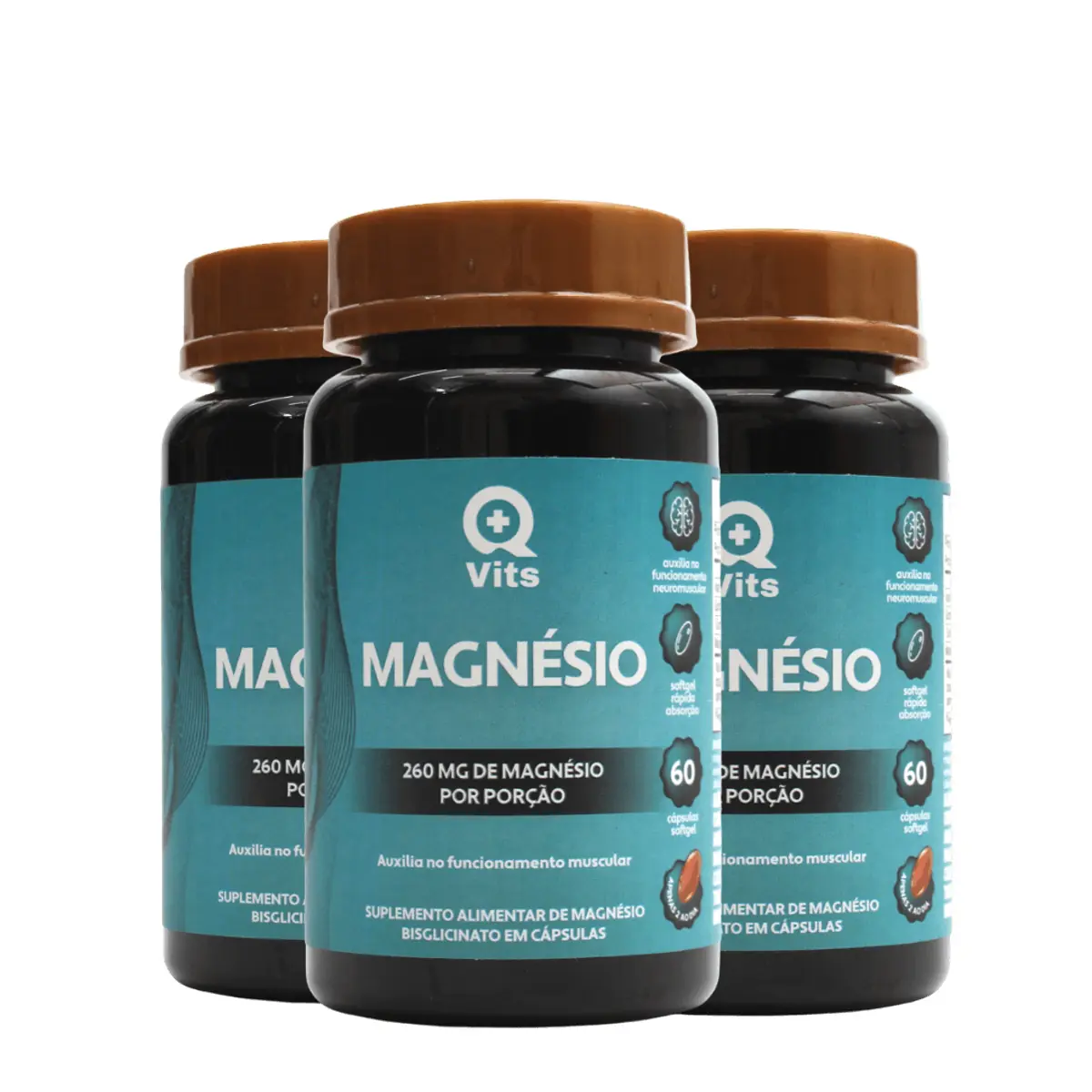 Magnésio QMaisVits 60 Cápsulas Softgel