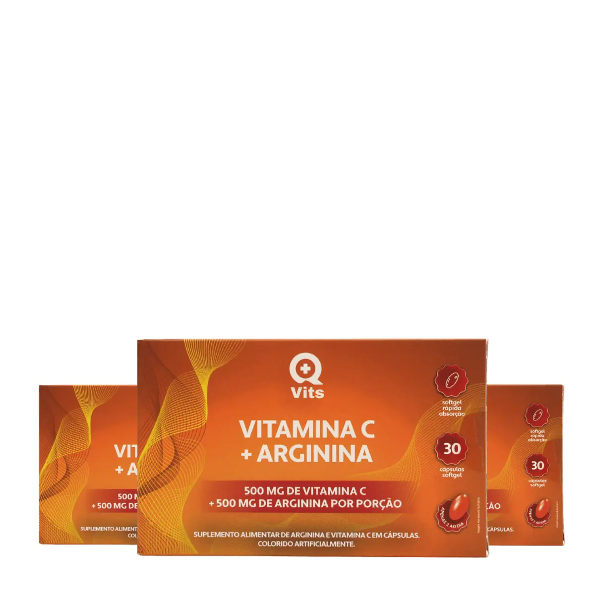 Vitamina C + Arginina 500MG QMaisVits 30 Cápsulas Softgel