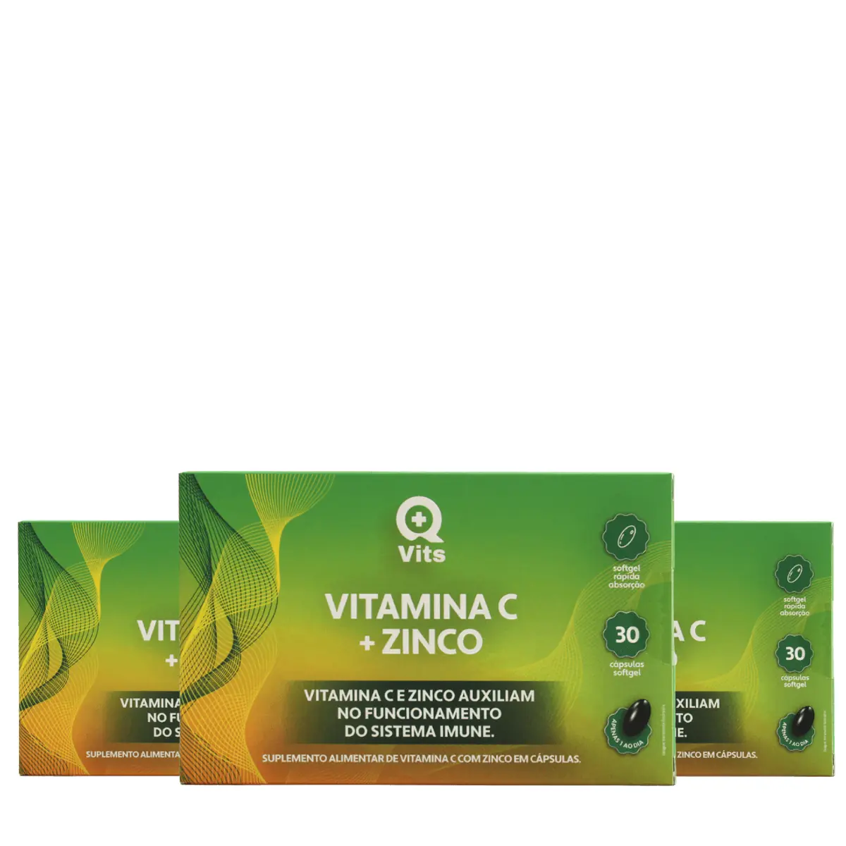 Vitamina C + Zinco QMaisVits 30 Cápsulas Softgel