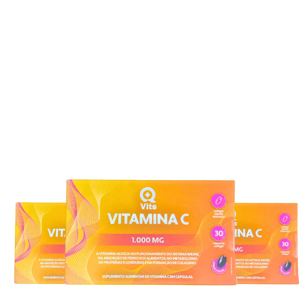 Vitamina C 1.000MG QMaisVits 30 Cápsulas Softgel