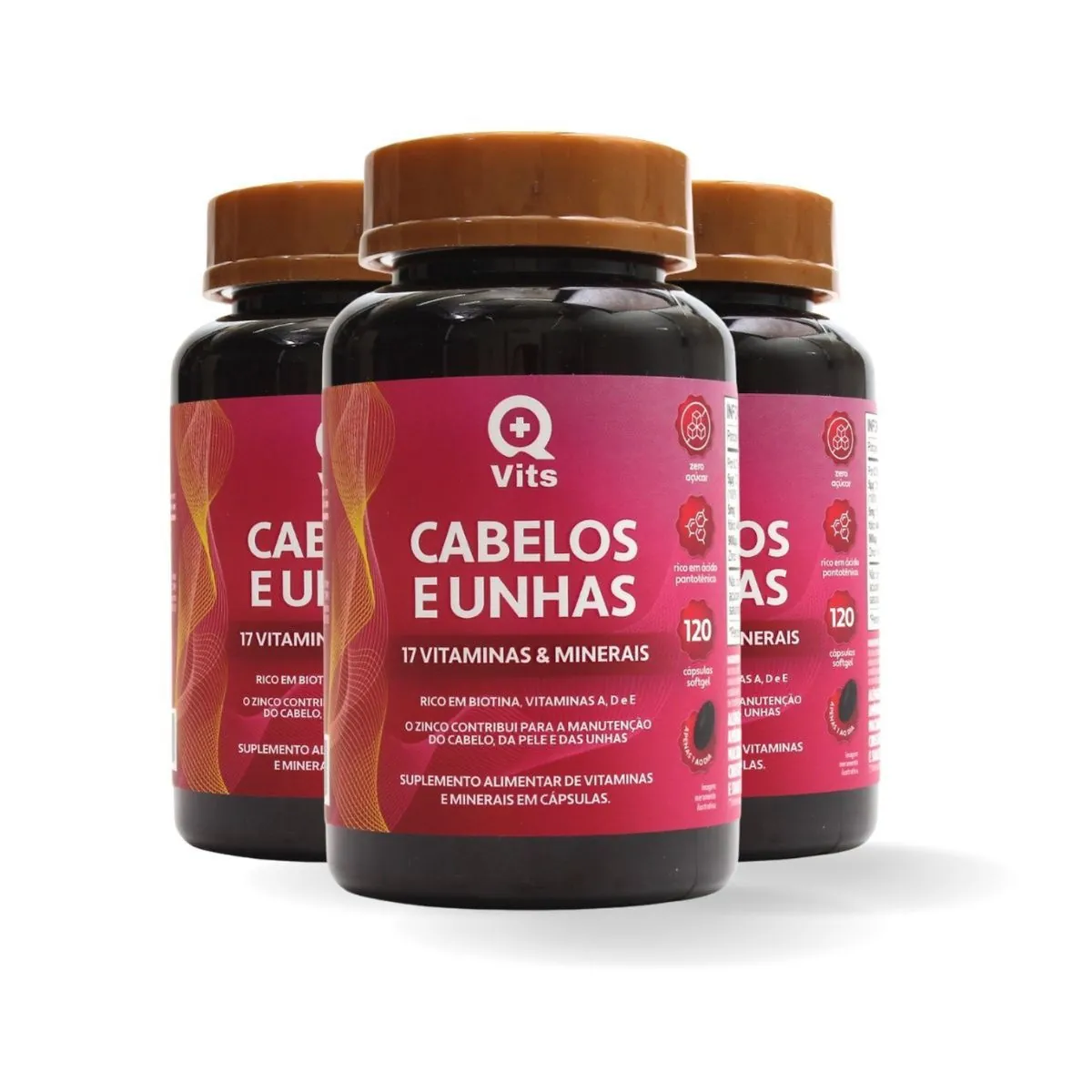 Cabelos e Unhas QMaisVits 120 Cápsulas Softgel