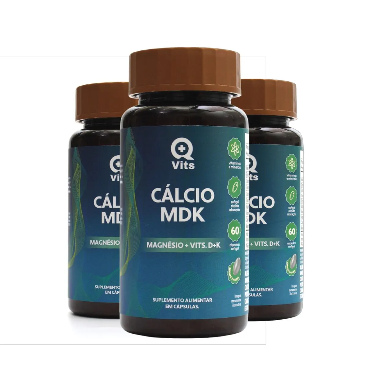 Cálcio MDK QMaisVits 60 Cápsulas Softgel