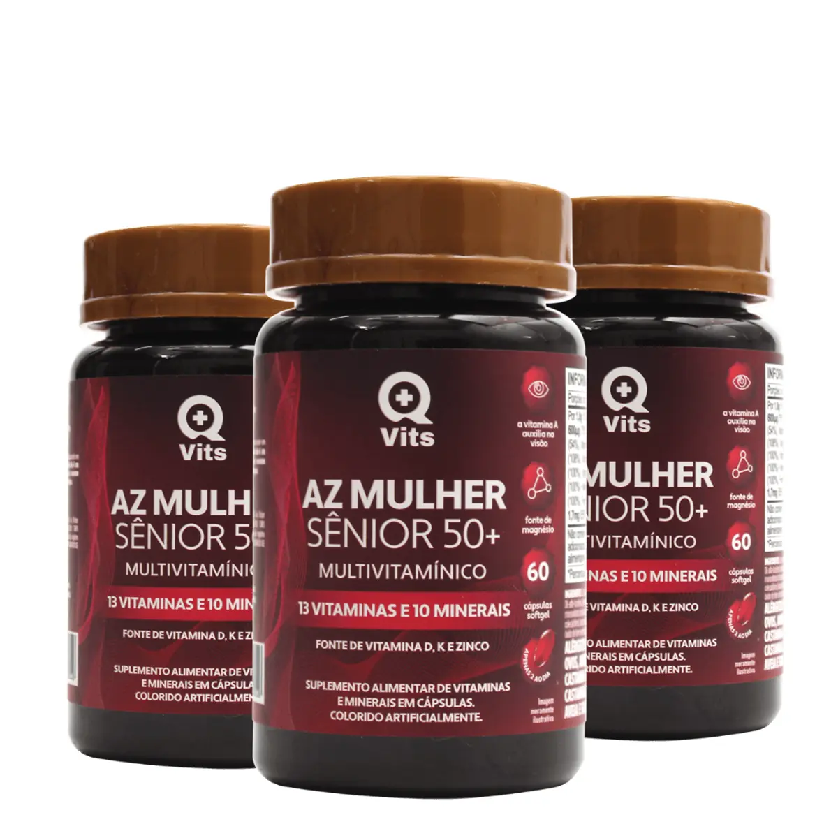 AZ Mulher Sênior 50+ QMaisVits 60 Cápsulas Softgel