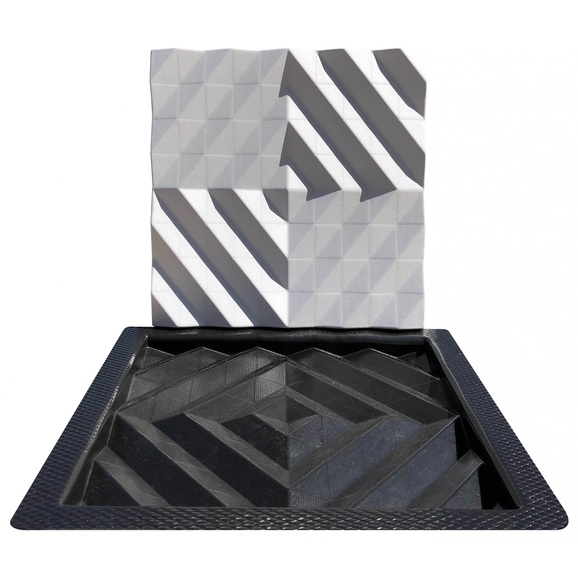 Forma 3d Gesso E Cimento Abs - Chanfrado 30x30 Cm