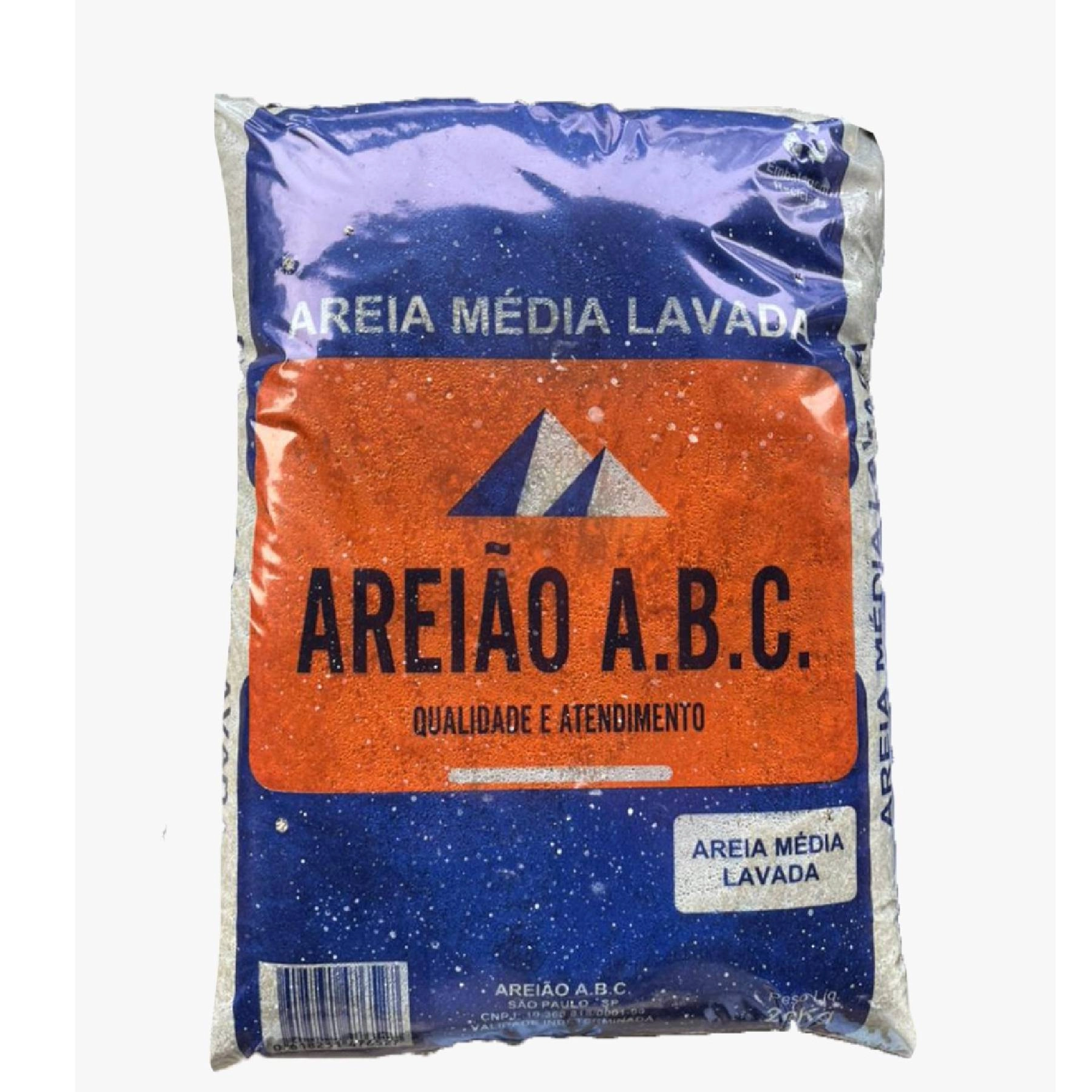 Areia Media Lavada Saco De 20kg