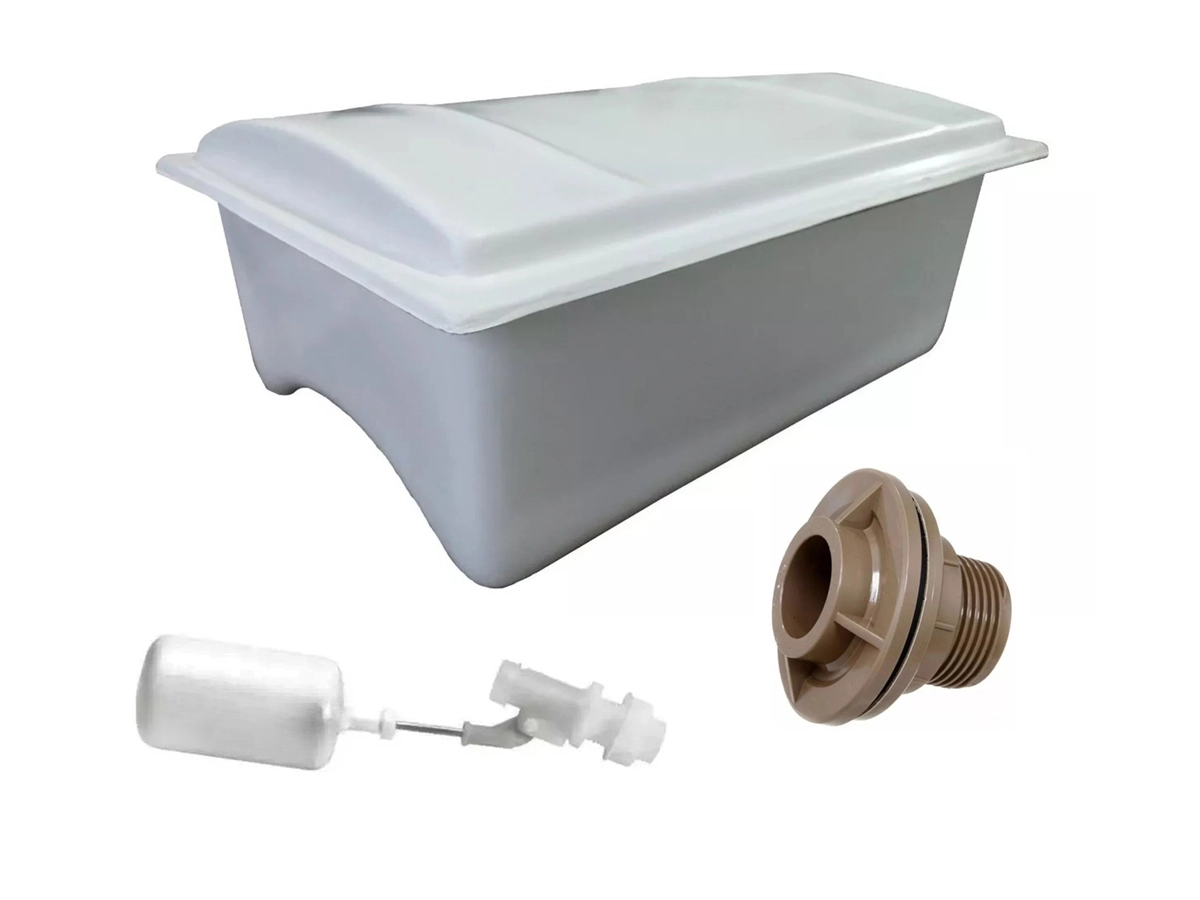 Kit Caixa De Agua 20l Para Boiler Solar Com Flange E Boia
