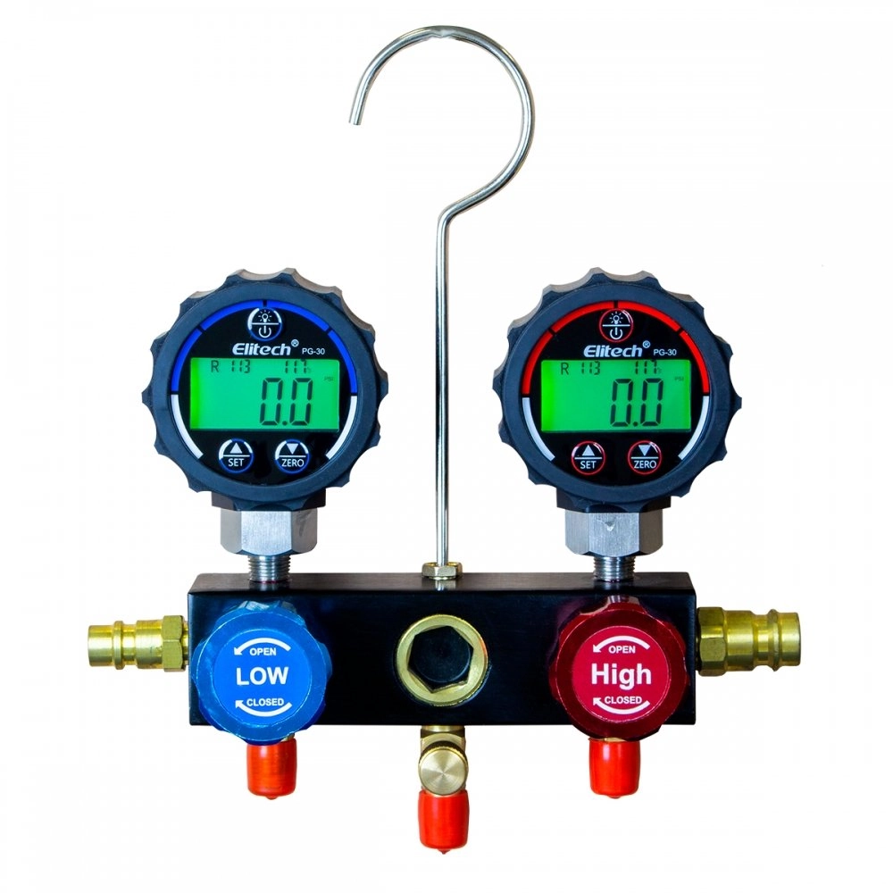 Dmg-1b Manifold Digital Com 02 Manômetros Para 87 Tipos De Gases - Sem Conectores Automotivos