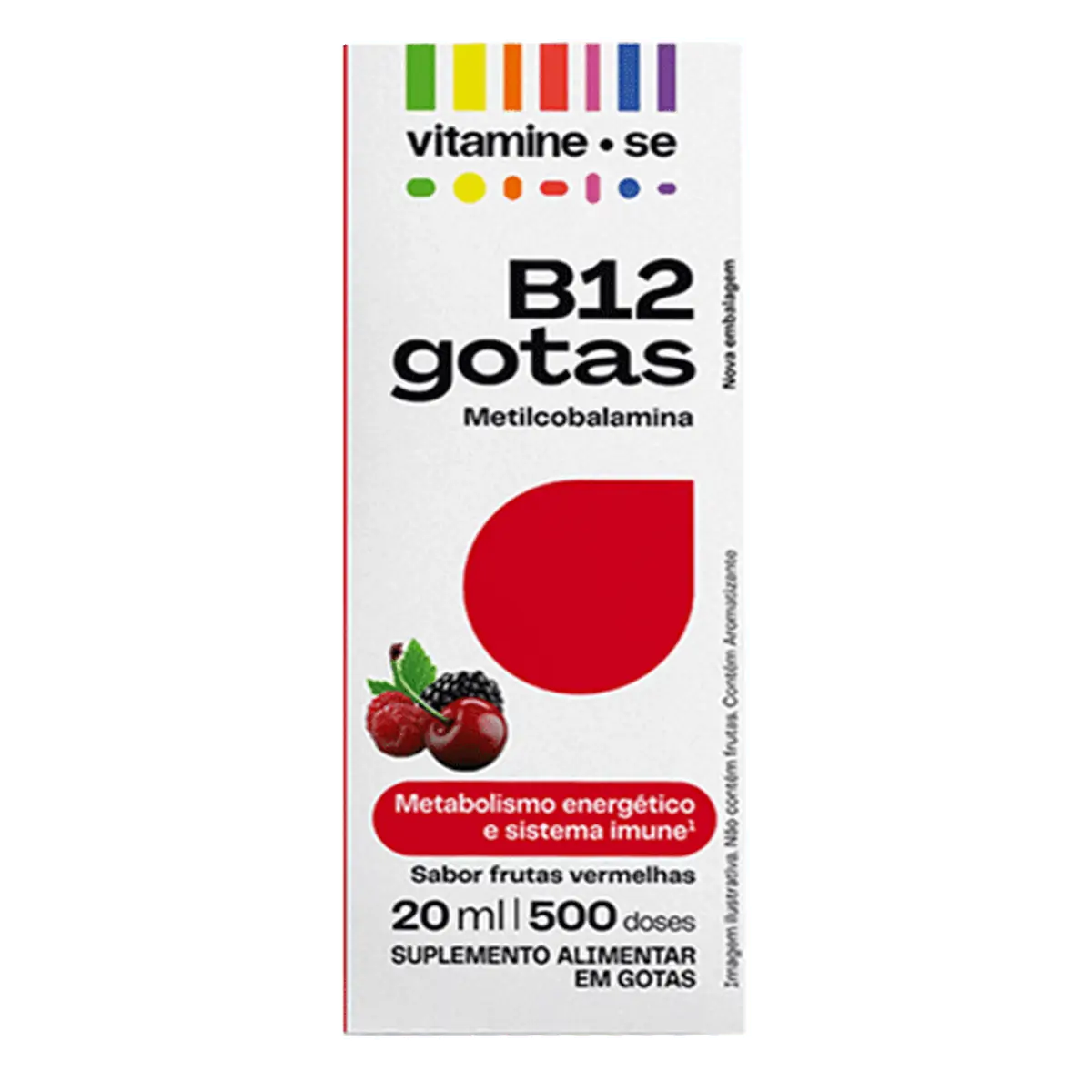 Vitamina B12 Frutas Vermelhas Vitamine Se Frasco 20ml Gotas
