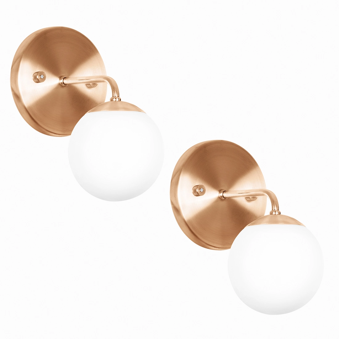 Kit 2 Arandelas Orby Bolinha New Cobre