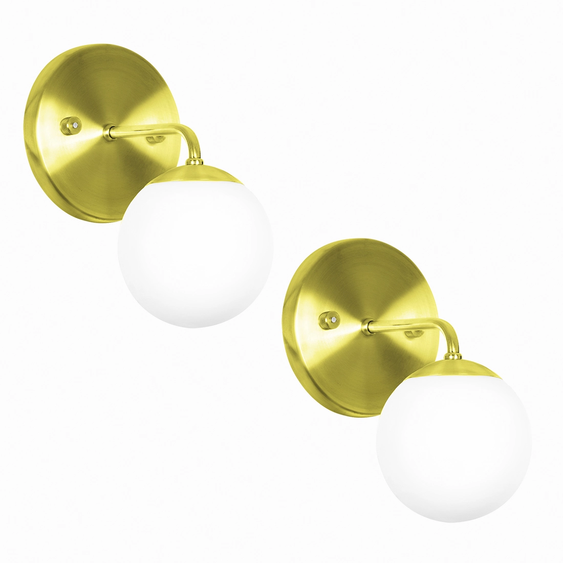 Kit 2 Arandelas Orby Bolinha Dourado