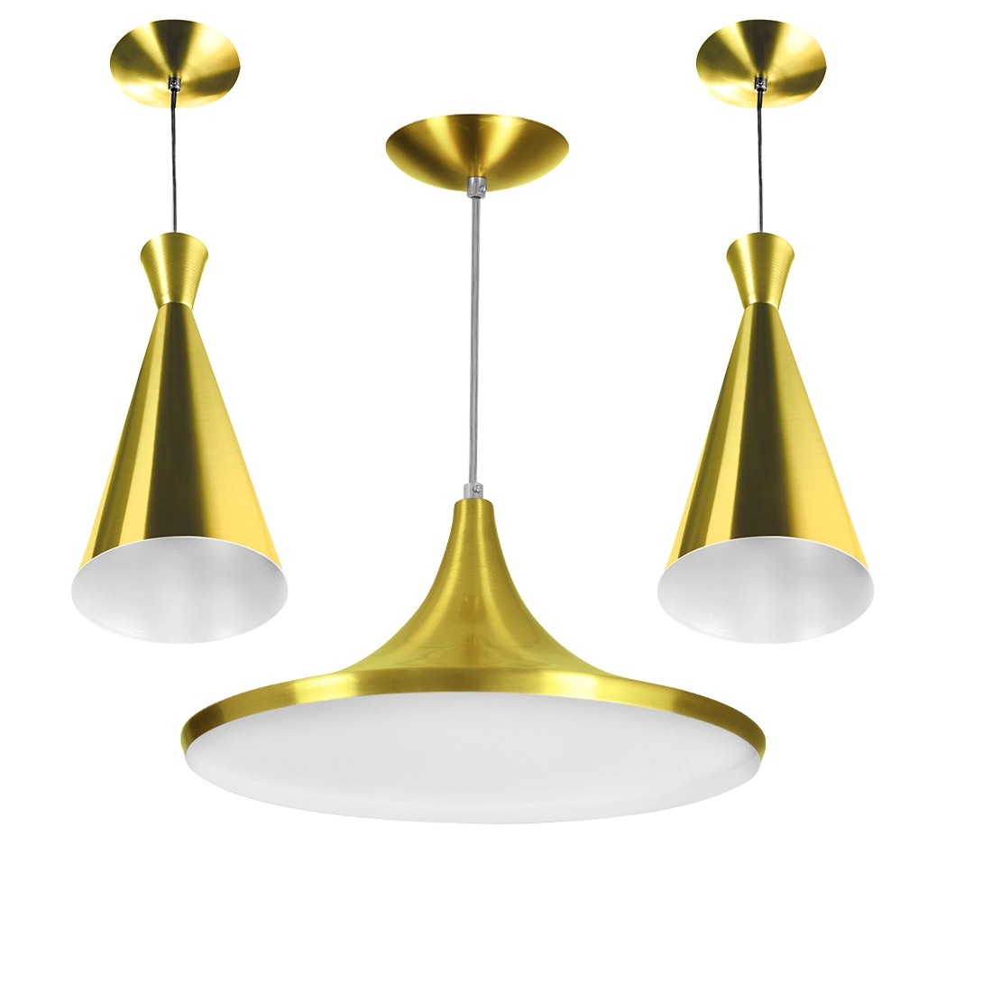 Kit 2 Funil Gourmet E 1 Chapeu Chines Dourado